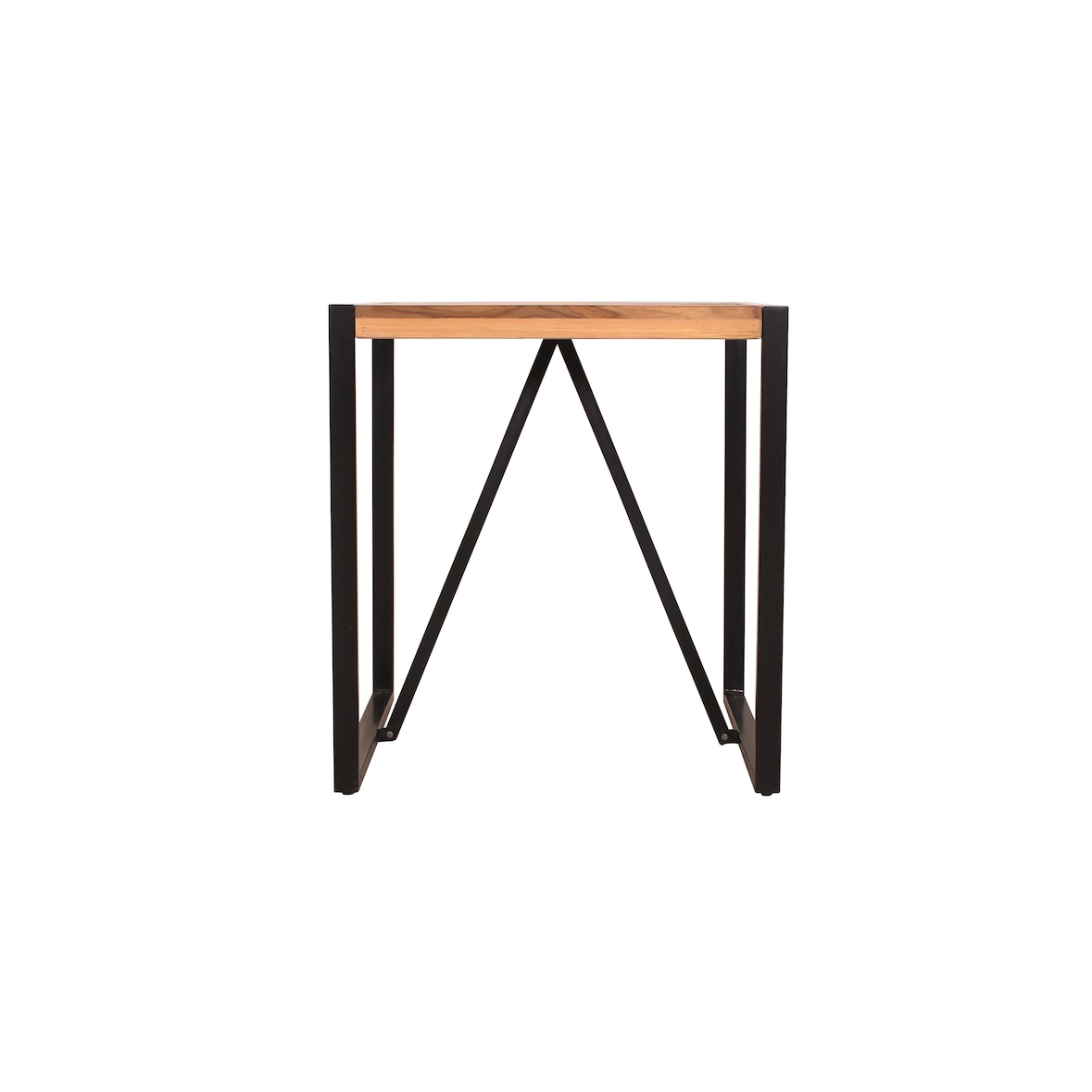 SIT Möbel Tisch 70 x 70 cm | Kufen-Gestell | Altholz mit Metall | bunt-schwarz | B 70 x T 70 x H 77 cm | 13914-98 | Serie FIUME