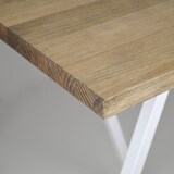 thumbnail of Mesa Caballete 140x80x72cm Blanca en madera maciza de pino acabado vintage estilo industrial