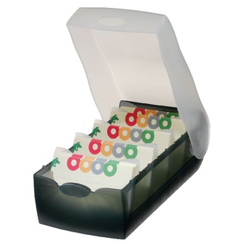 HAN Karteikartenbox Croco DIN A7 900 Karten Grau 12,5 x 24 x 8 cm