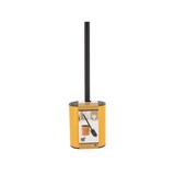 thumbnail of Brosse WC plate en Silicone Noir avec support en métal Ocre