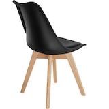 thumbnail of tectake Lot 6 chaises salle à manger style scandinave forme ergonomique noir - 406101