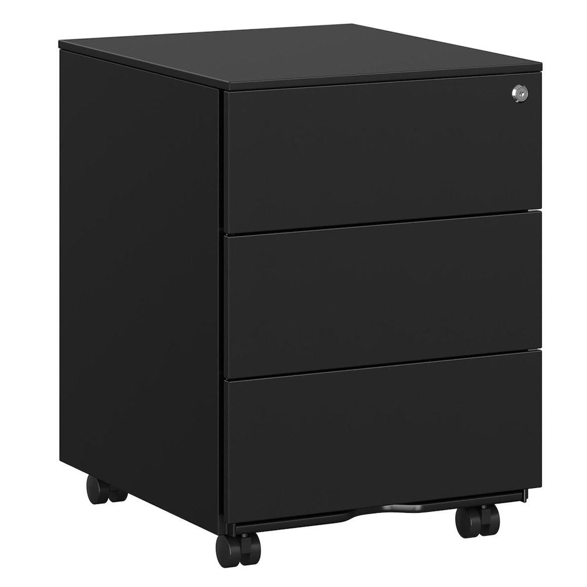 Helloshop26 - Caisson armoire de bureau mobile verrouillable avec 3 tiroirs rangement de documents papeterie préassemblé pour bureau 12_0004819