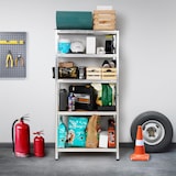 thumbnail of Prateleira de metal galvanizado 180x90x40 cm Armazenamento 5 prateleiras de MDF ajustáveis, montagem sem parafusos The HomeWeeks