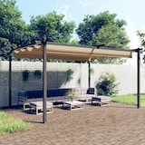thumbnail of vidaXL Paviljoen met uitschuifbaar dak 4x3 m Taupe