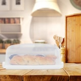 thumbnail of Relaxdays Kuchenbox, rechteckig, mit Deckel, Kuchen & Muffins, Partybutler, HBT: 15,5 x 37,5 x 27,5 cm, weiß/transparent