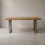 thumbnail of Esstisch Mango Massivholz Esszimmertisch 180x76,5 x90 cm, Küchentisch Loft Natur, Holztisch Massiv mit Metallgestell, Industrial