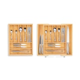 thumbnail of Relaxdays Besteckkasten für Schubladen, ausziehbar, 7-9 Fächer, HBT: 5 x 34-50,5 x 44,5 cm, Besteckeinsatz Bambus, natur