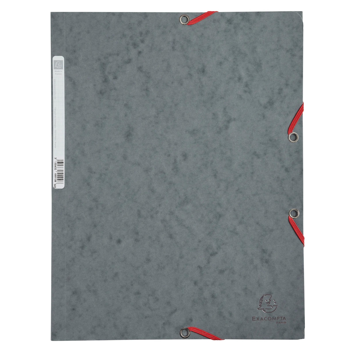 Exacompta  Cod. 55511E - Cartella 3 lembi con elastici in cartoncino lustré 400 g/mq - 24x32cm grigio - Confezione da  25 pz.