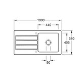 thumbnail of Villeroy&Boch Spülbecken, Küchenspüle Architectura 60 Graphite CeramicPlus 1000x510mm, Unterschrankbreite 60 cm