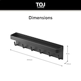 thumbnail of TOJ Living Schlüsselbrett – 6 Haken – 25 cm – Edelstahl – matt schwarz – selbstklebend – mit Postfach