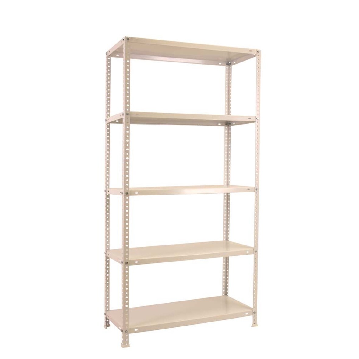 PROREGAL Schraubregal PANDA TALL | HxBxT 200x110x30cm | 5 Fachböden | Fachlast 90kg | Weiß