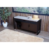 thumbnail of Cajonera con asiento HWC-A27, Cajonera banco con cojín, 53x110x30cm Estructura 3D metal ~ marrón oscuro