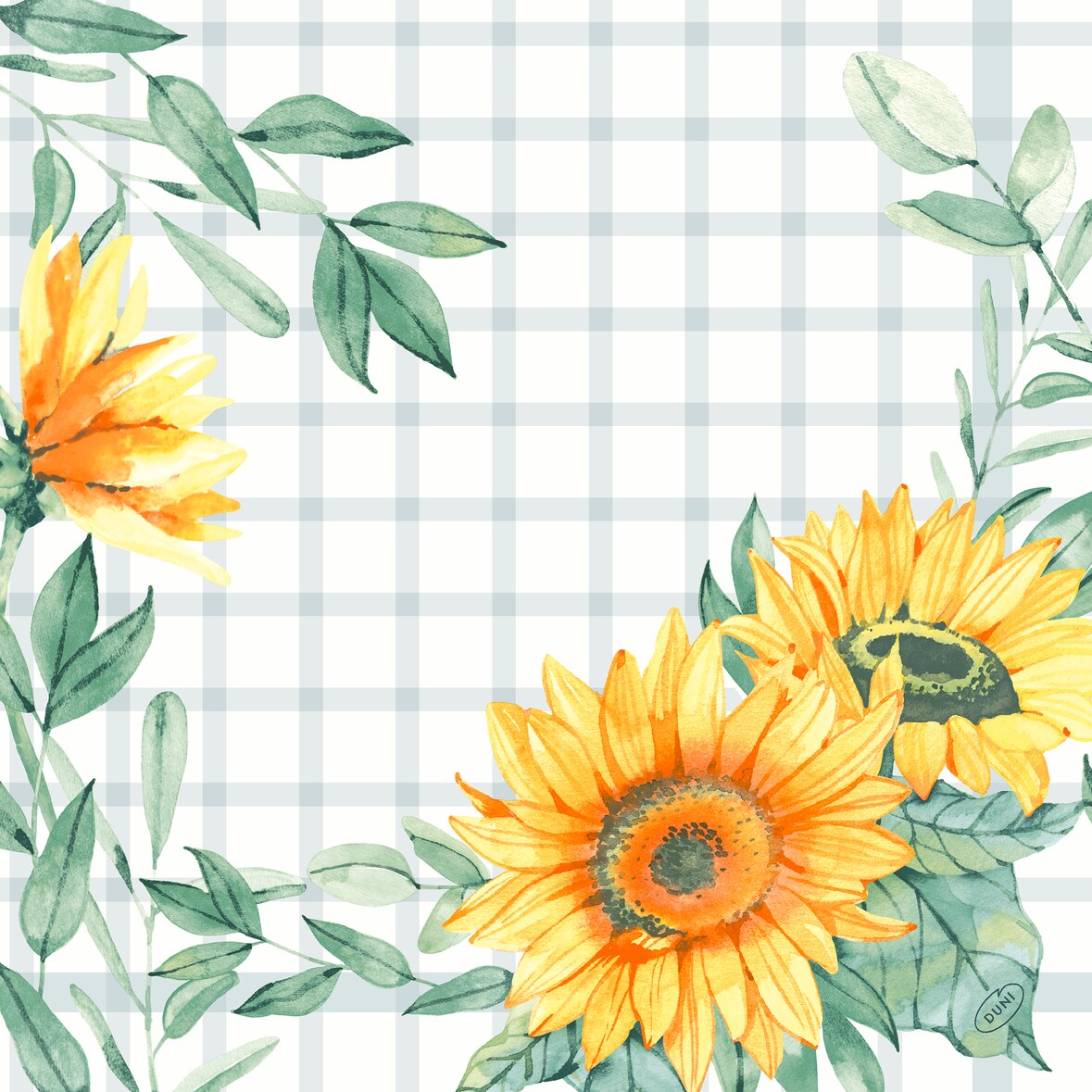 Duni Dunisoft®-Serviette 40 x 40 cm Sunflower Day, 360 Stk/Krt (6 x 60 Stk)