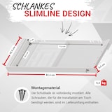 thumbnail of bümö Schreibtisch Organizer Schublade abschließbar aus Metall in weiß mit Schloss, Schreibwareneinsatz, Trennstegen & Antirutschmatte -  Premium