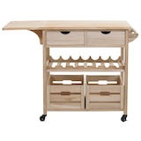 thumbnail of Serveerwagen HWC-G35, keukentrolley keukentrolley theetrolley, grenenhout 89x119x41cm ~ naturel