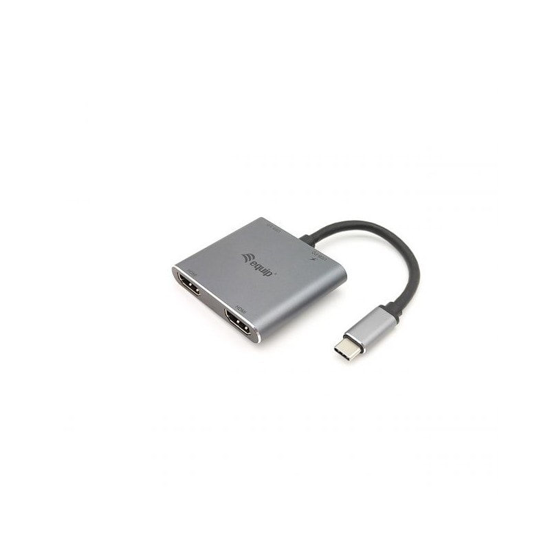 Equip Hub USB-C con 1x USB 3.0, 2x HDMI - Velocidad de hasta 5Gbps - Carcasa de Aluminio EQ133484