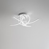 thumbnail of Plafon LED moderno Tosca 60W 3200lm luz quente 4000K, design escultural, alumínio branco acetinado, IP20, difusor opala