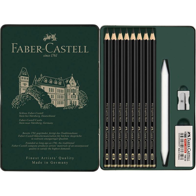 FABER-CASTELL 115220 Graphitstifte HB, 2B, 4B, 6B, 8B, 10B, 12B, 14B 1 Set(A)