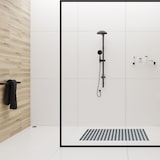 thumbnail of Relaxdays Antirutschmatte Dusche & Badewanne, 69 x 38 cm, rutschfeste Duschmatte mit Saugnäpfen, Badematte, grau/weiß