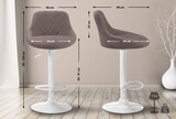 thumbnail of Barhocker FALON - Stoff Taupe 46x49x83 cm Weiß | Barstuhl Mit Lehne Drehbar Tresenhocker Tresenstuhl Kneipenhocker Kneipenstuhl