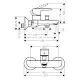 thumbnail of Hansgrohe Einhandmischer Wanne Vernis Blend AP verchromt