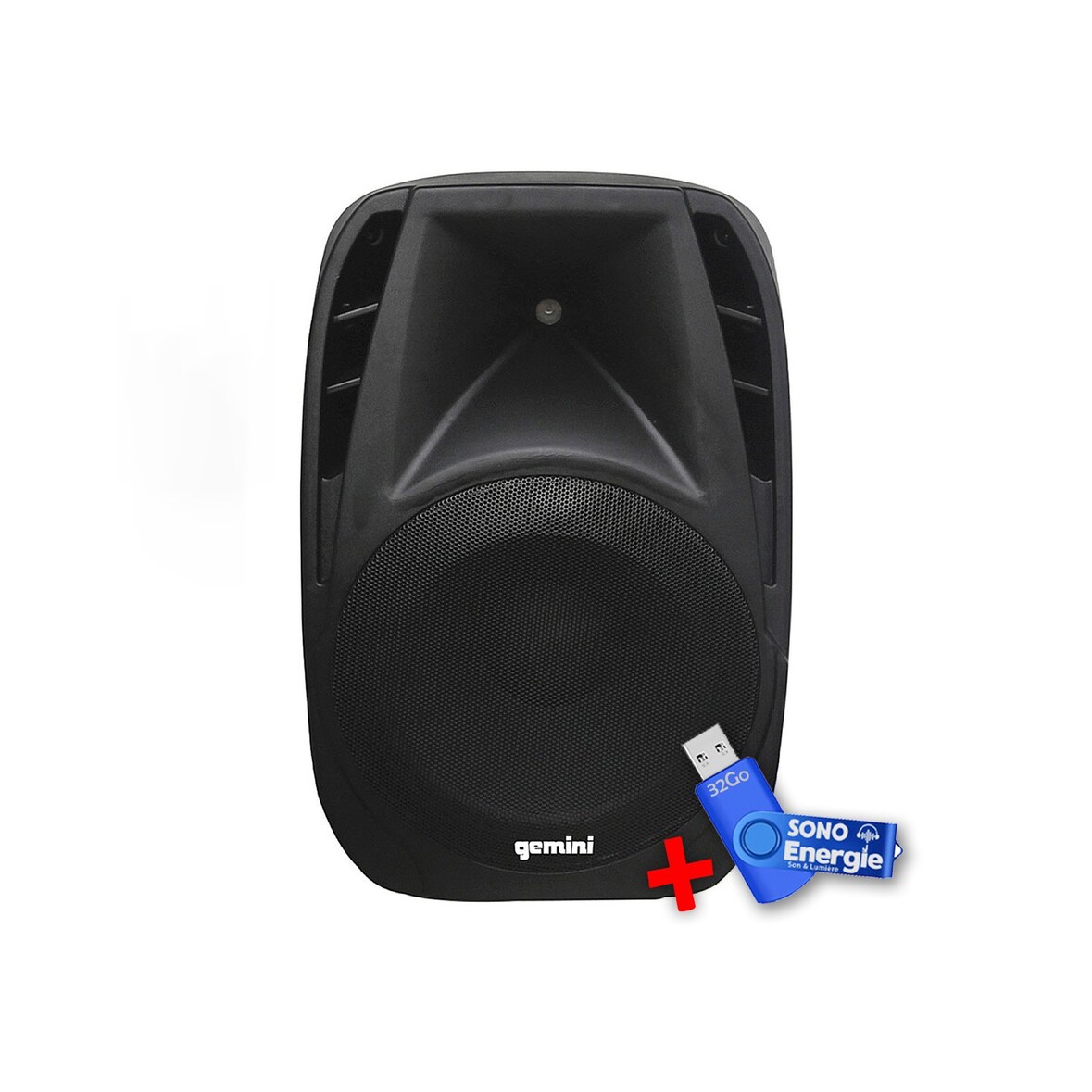 Gemini ES10BLU Enceinte active Noir Boomer 10"+ Clé USB 32G