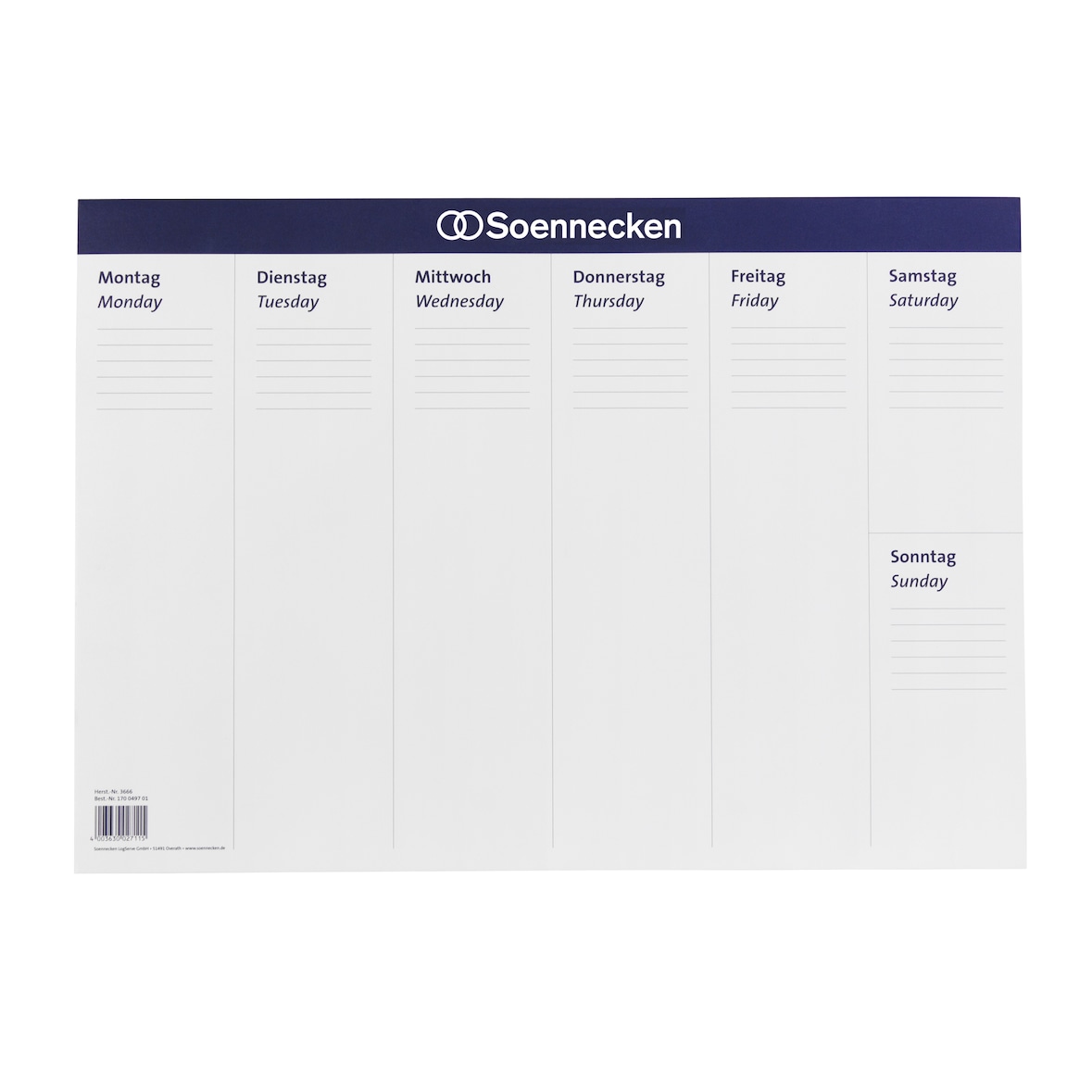 Schreibunterlage 3666 58,9x41,9cm Papier 20 Blatt weiß/blau