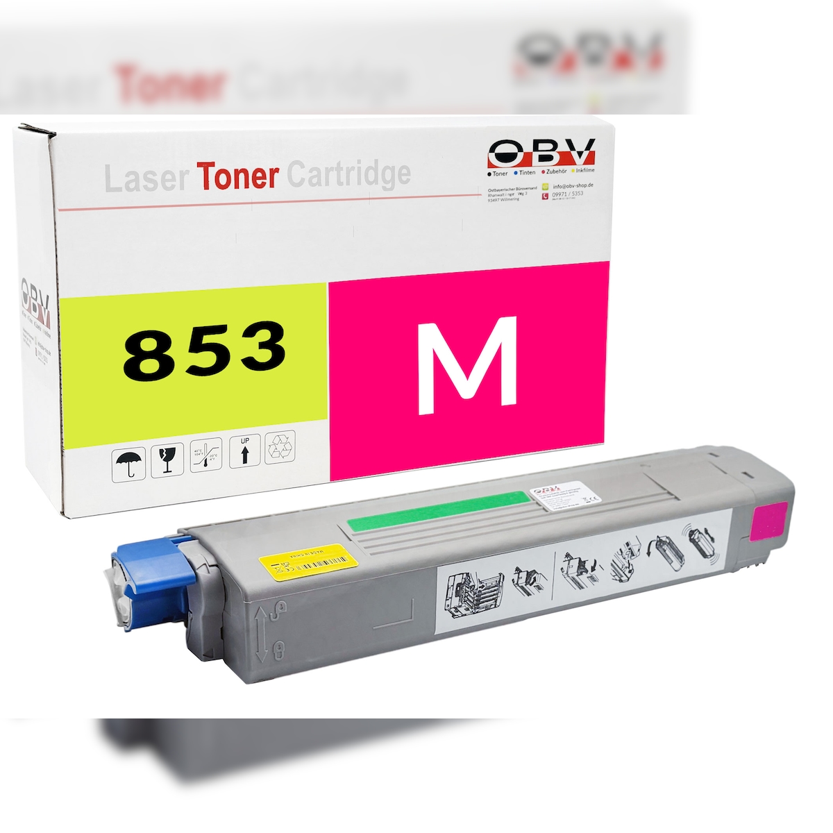 OBV Toner Magenta kompatibel zu MC853dn MC873dn - Ersetzt 45862838 - ca. 7300 Seiten