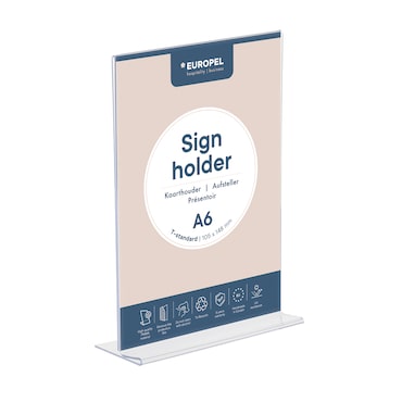 Porte-Affiche De Table Securit Autoportant A6 - Acrylique Transparent Pour Bar, Restaurant - 7