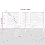 thumbnail of vidaXL Zaunpfosten Grau 50 x 1,2 m (50 mm Gitter) Stahl und PVC
