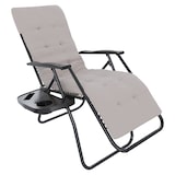 thumbnail of 2 Sedie Sdraio Con Cuscino Imbottito E Portavivande Poltrona Relax Reclinabile Gravità 0 Design Ergonomico Richiudibile In Acciaio Portata Max 120 Kg