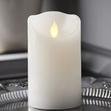 thumbnail of LED Kerze Twinkle Echtwachs mechanisch bewegte Flamme Timer H: 12,5cm weiß