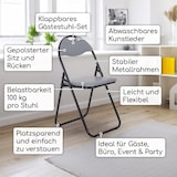 thumbnail of Klappstuhl 6er-Set, klappbarer Gästestuhl, gepolstert, leicht und bequem, Belastbarkeit 100 kg, Grau/Schwarz, Raburg Paul