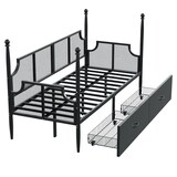 thumbnail of Eisenbettsofa 90x200 cm im Vintage-Stil mit Ablagefächern – stylisches Schlafsofa für jedes Zimmer Schwarz