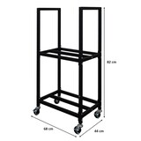 thumbnail of PROREGAL Kaminholzregal PHOENIX mit Rollen & 2 Ebenen HxBxT 82x44x28cm Metall Schwarz Holzständer Holzhalter Kaminholzständer Holzunterstand