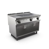 thumbnail of Mareno M1-900 Gas-Backplatte mit 2/3 glatter und 1/3 gerippter verchromter Platte, 120cm