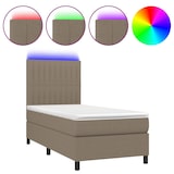 thumbnail of vidaXL Boxspringbett mit Matratze & LED Taupe 90x190 cm Stoff