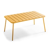 thumbnail of Table basse de terrasse acier jaune 90 x 50 cm