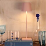 thumbnail of Lámpara de mesa LED Zafferano Poldina Pro Pink recargable regulable hasta 12 h IP65 apta exterior