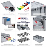 thumbnail of PROREGAL 10x Eurobox NextGen Color | HxBxT 12x40x60cm | 23 Liter | Griffe gelb geschlossen | Glatter Boden | Eurobehälter