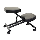 thumbnail of Silla de rodillas HWC-E10, asiento taburete de rodilla, altura regulable ruedas imitación cuero metal ~ negro