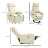 thumbnail of HOMCOM Poltrona in PU Alzapersona e Reclinabile con Telecomando Crema