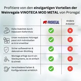 thumbnail of PROREGAL Modulares Weinregal VINOTECA MOD METAL | HxBxT 82,5x62,5x24,5cm | 6x8 Flaschen | Massives Kiefernholz | Natur | Flaschenregal