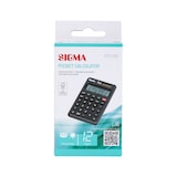 thumbnail of SIGMA Taschenrechner PC100, Kunststoff, 11.8 x 7 cm, 12-stelliges Display, schwarz