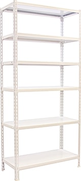 thumbnail of SimonRack Estantería Metálica, 2500x800x500 mm, 6 Alturas, Bandeja Metal, 180 kg de Punto Flexión, Blanco - Simonclick
