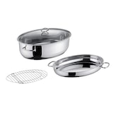 thumbnail of Berndes Ovaler Edelstahlbräter, 3in1 inkl. Glasdeckel 38*25,5 cm