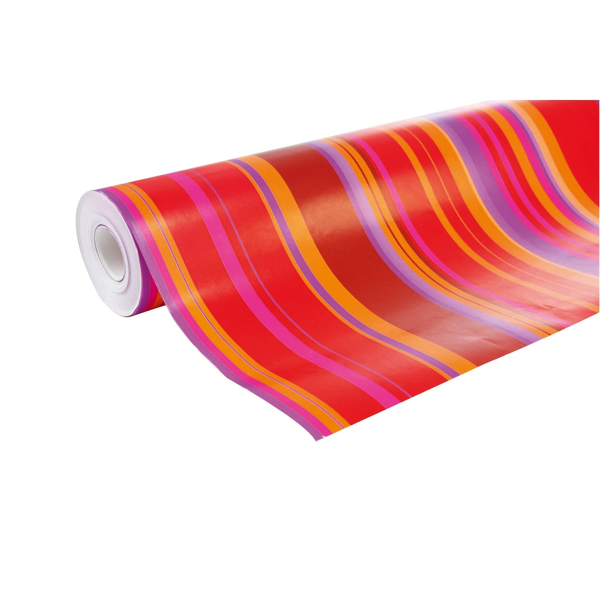 Clairefontaine Geschenkpapier Alliance 60g, Rolle 50x0,70m, Streifen rot/gold/rosa - Mehrfarbig 211202C