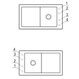 thumbnail of Villeroy&Boch Spülbecken mit Abtropffläche links, Timeline 50 Steam 900x510mm, inkl. Ablaufgarnitur mit Handbetätigung
