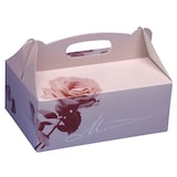 thumbnail of 10 X 15 Gebäck-Kartons, Pappe eckig 26 cm x 22 cm x 9 cm rosé mit Tragegriff