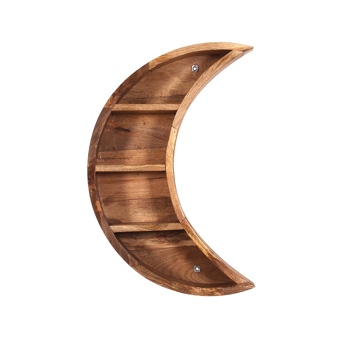 Möbilia Wand-Regal | Halbmond-Form | Mango-Holz | B 40 x T 13 x H 60 cm | natur | 22020008 | Serie REGAL